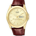 Citizen Men's Gold-Tone Strap Watch W/ Raised Hour Marker